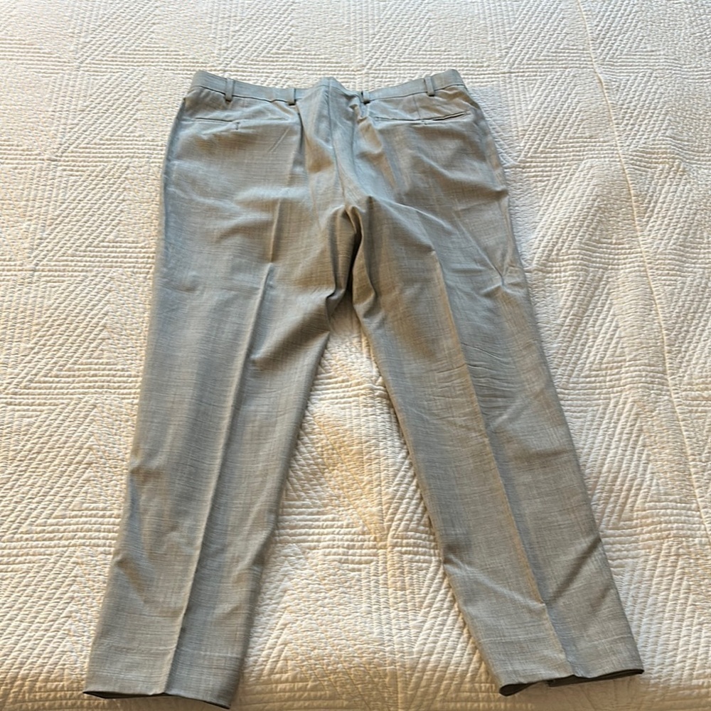 Suitsupply Gray Dress Pants with Flat-Front and Vertical Creases - Picture 2 of 5